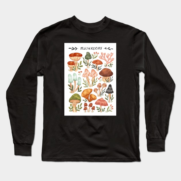 Mushrooms vol.2 Long Sleeve T-Shirt by Iz Ptica